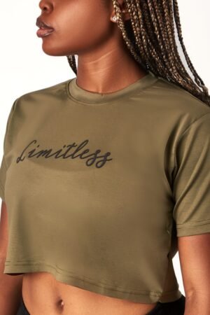 Limitless Crop Tee -Core Green