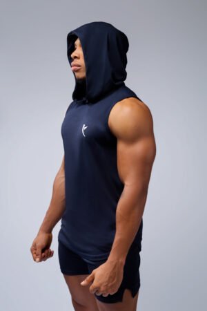 Storm Hoodie Tank- Navy Blue