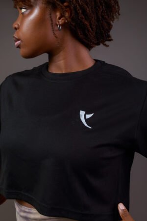 BLACK SOFT TONE CROP TOP